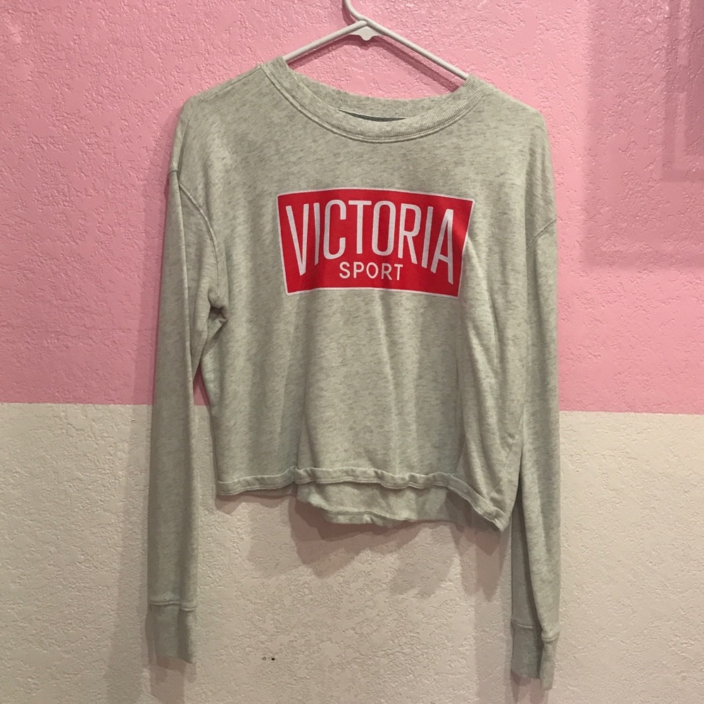 Victoria’s Secret Sports grey cropped sweatshirt